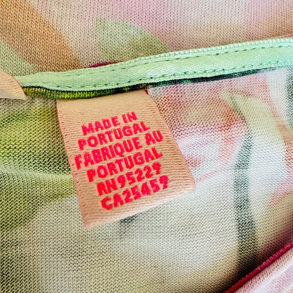 Ted Baker London Leileen Chameleon Camouflaged Tropical Pink Floral Top Sz 2 - Picture 7 of 8